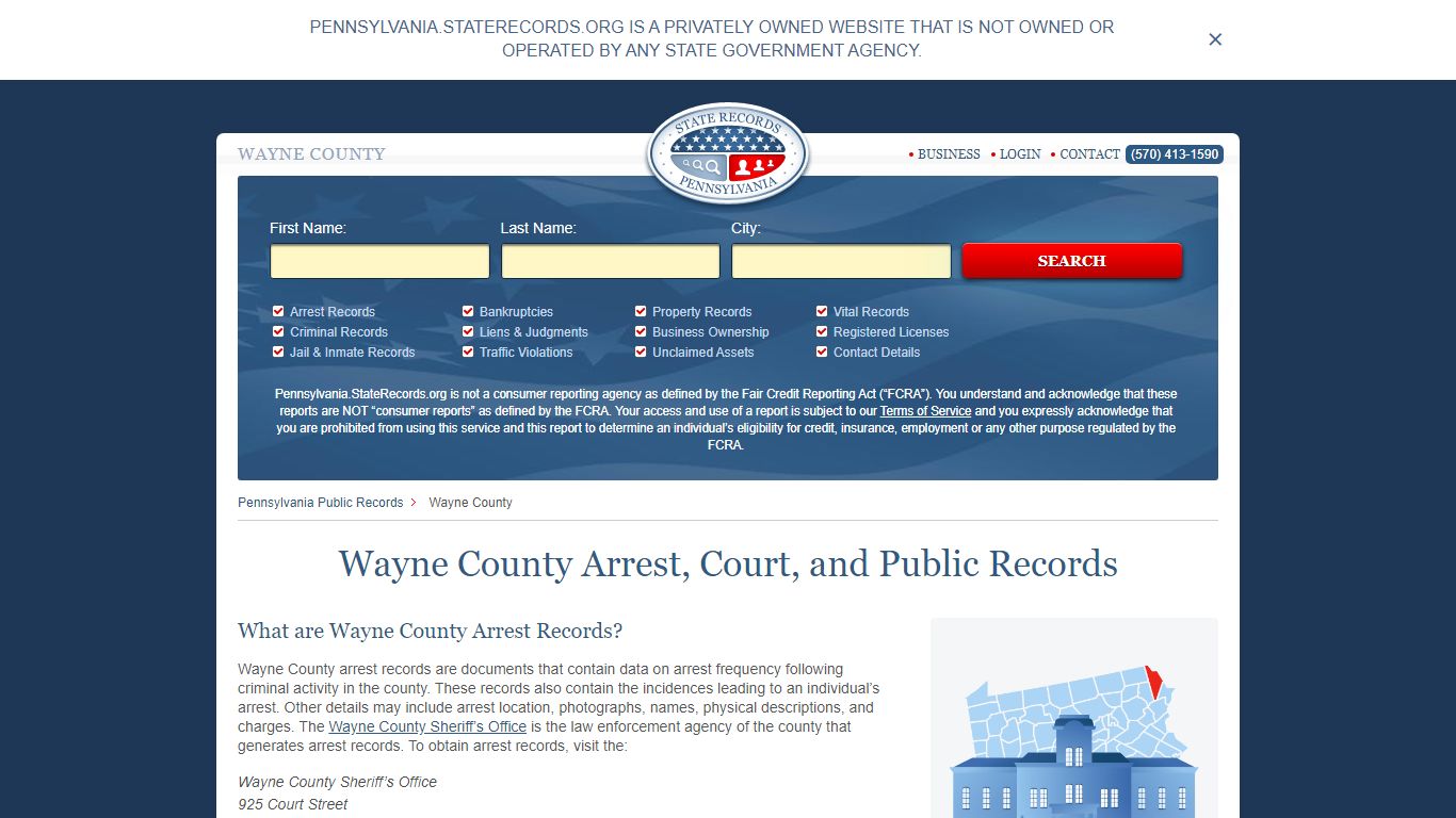 Wayne County Arrest, Court, and Public Records