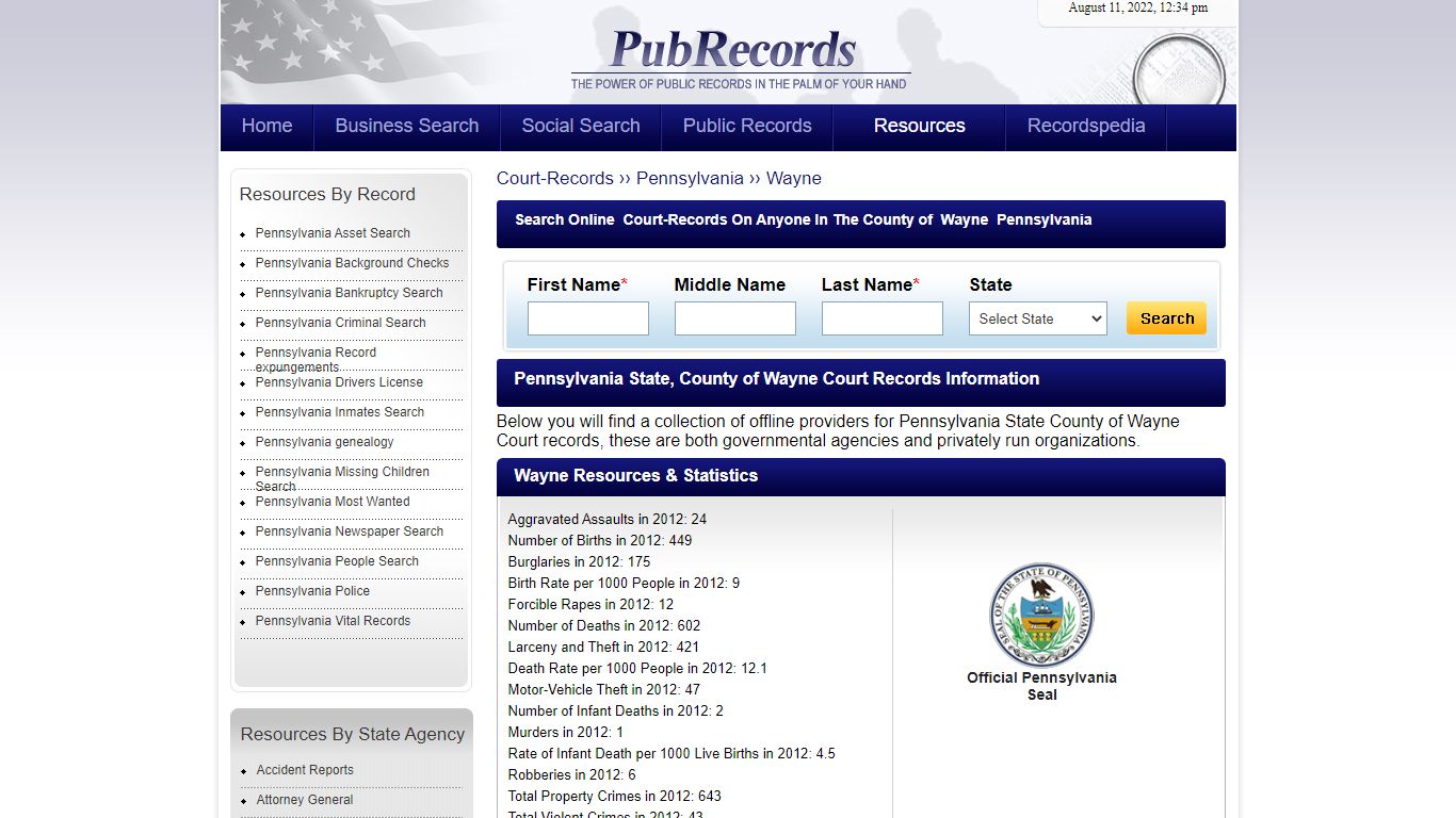 Wayne County, Pennsylvania Court Records