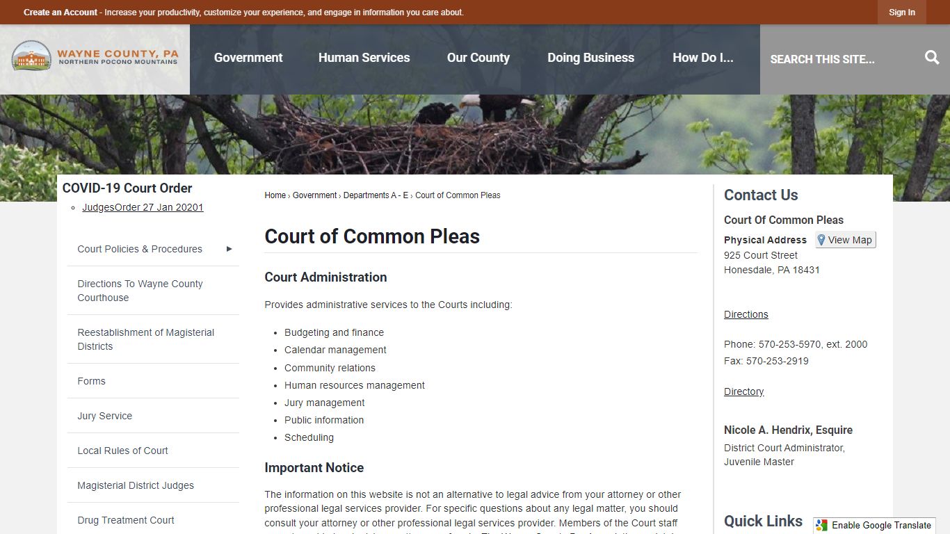 Court of Common Pleas | Wayne County, PA