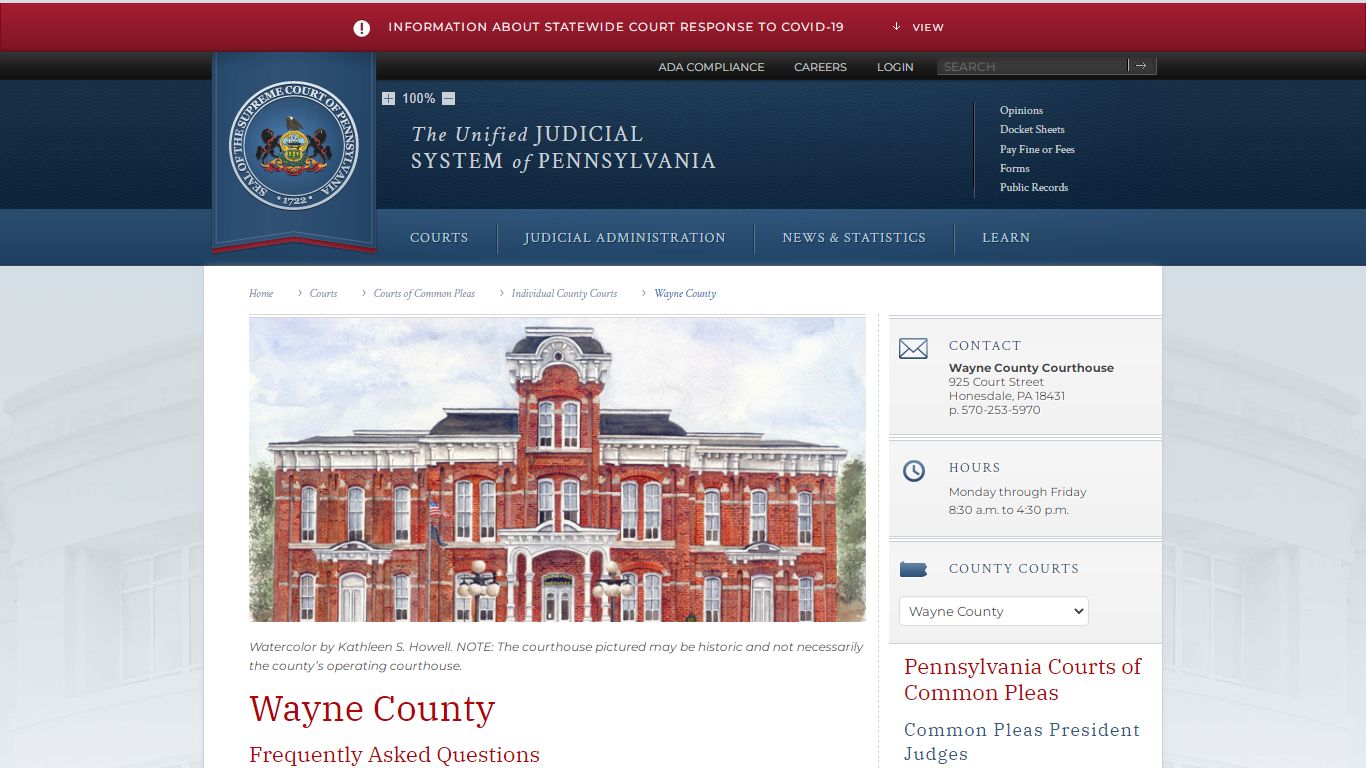 Wayne County | Individual County Courts | Courts of Common ...